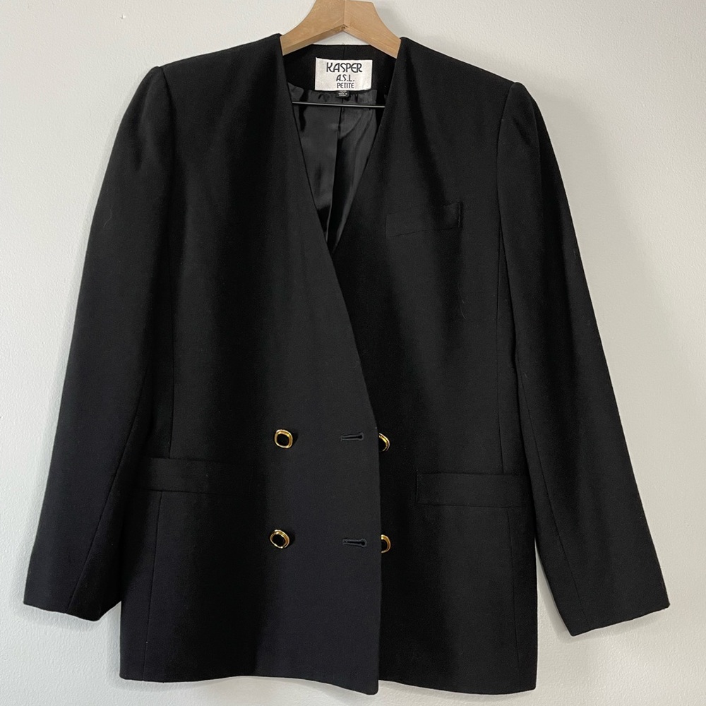 The Perfect Oversized Black Blazer - Vintage Kasper, 10P